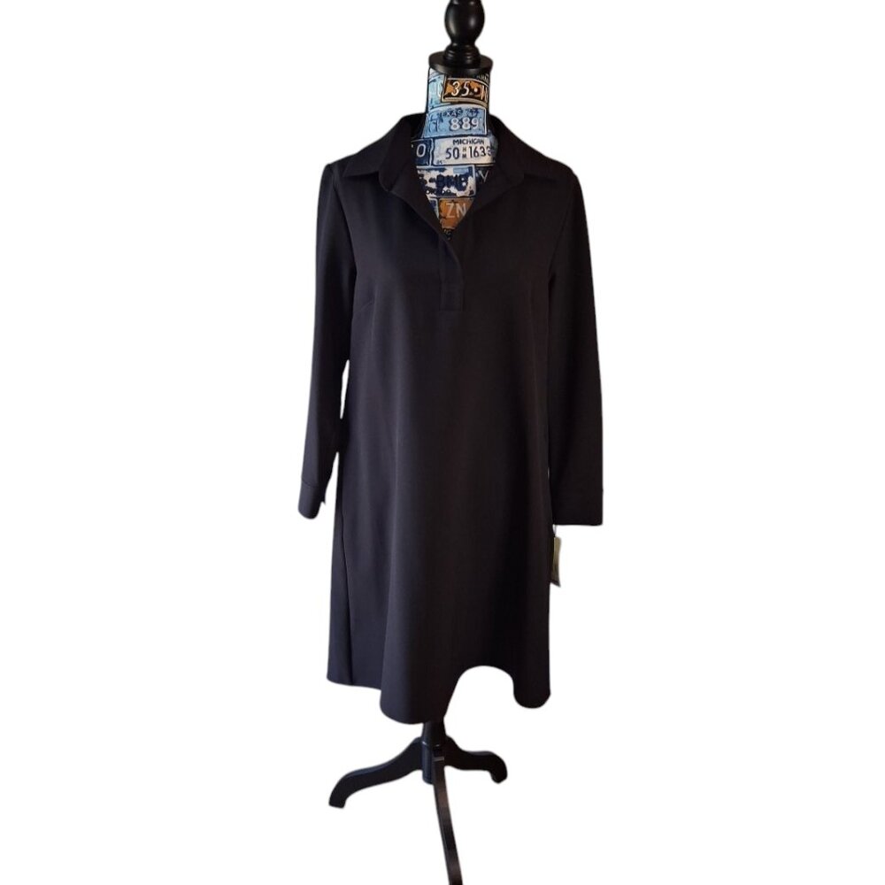 Estelle‎ and Finn Black Long Sleeve Shirt Dress Stretch Size S NWT